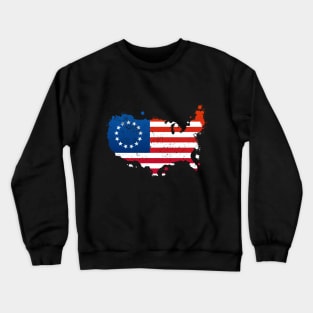 Betsy Ross USA Flag Crewneck Sweatshirt